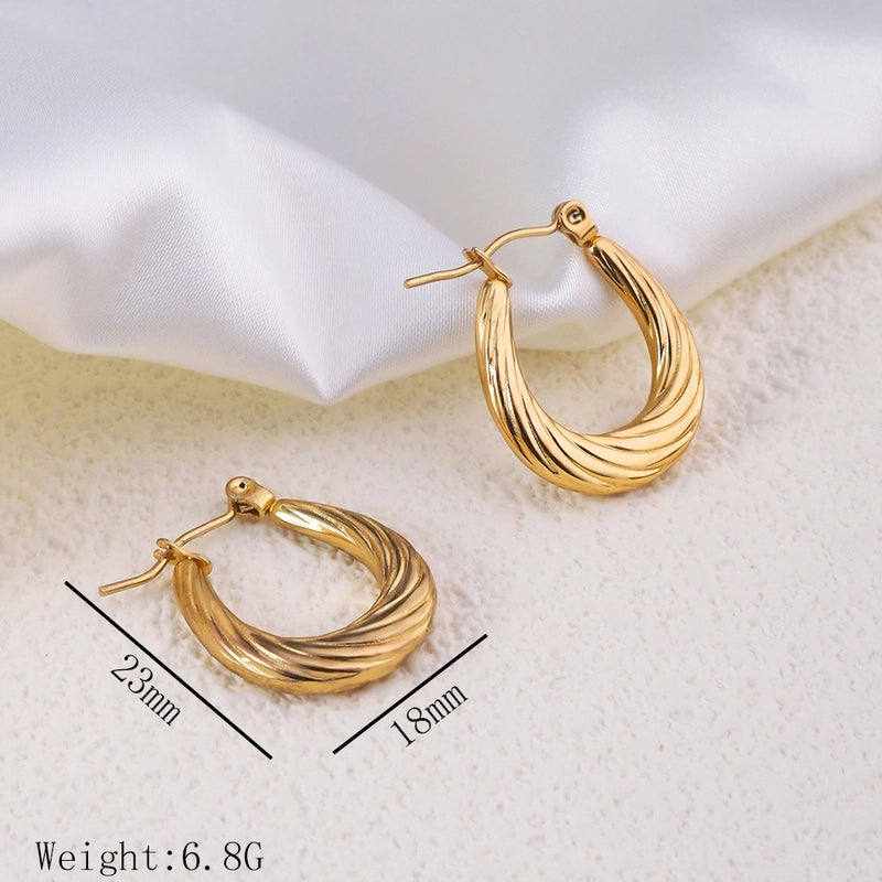 12 Pieces Minimalist Commute Geometric Heart Shape Plating Titanium Steel Drop Earrings Earrings Ear Studs
