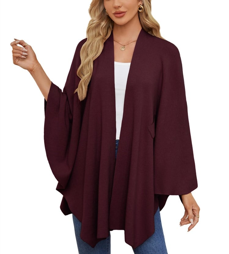 🎁 49% OFF-Elegant Shawl Wraps Soft Open Front Poncho Sweater