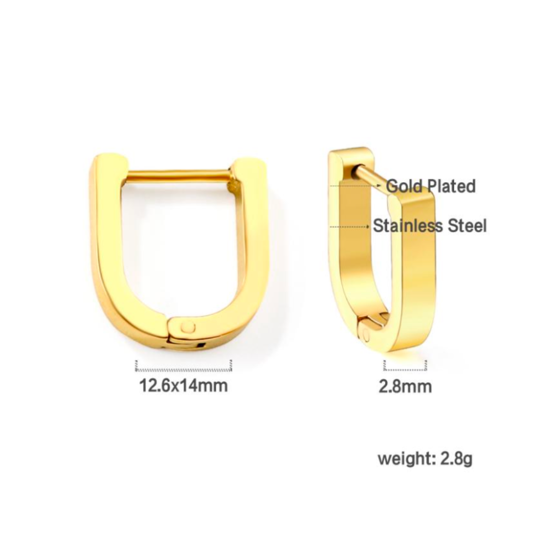 Half oval hoops  - Gold