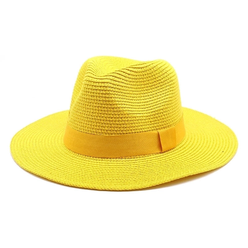 Unisex Minimalist Solid Color Flat Eaves Fedora Hat