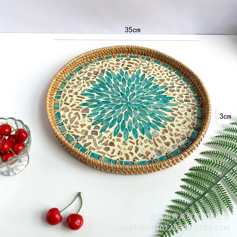 Pastoral Flower Grass Shell Fruit Plate