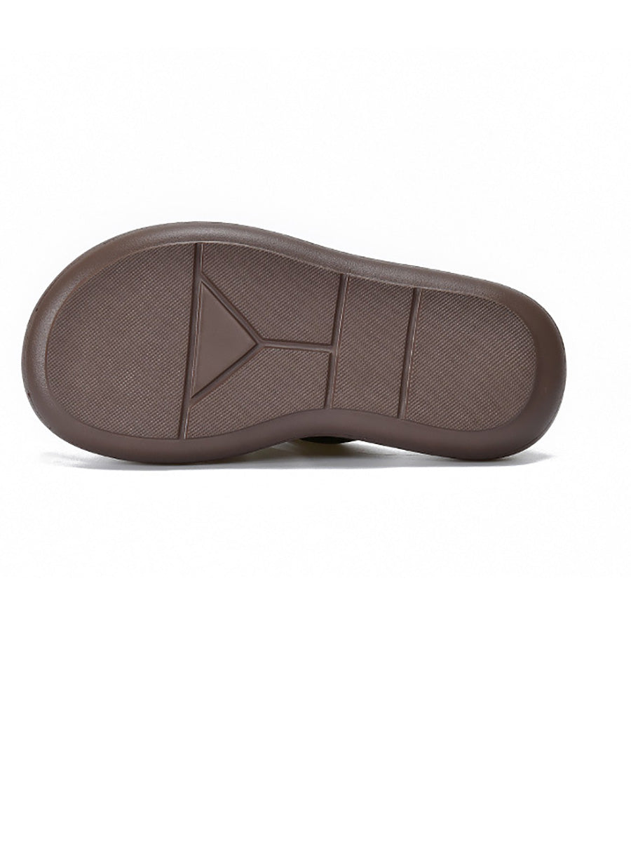Women Summer Casual Leather Weave Platform Slippers