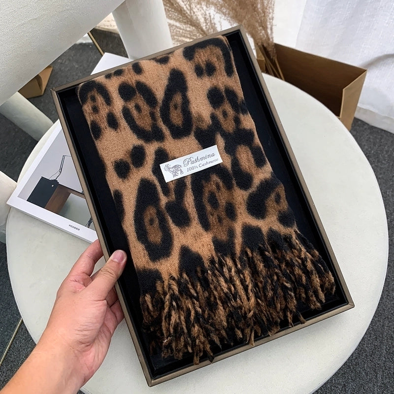 Women's IG Style Casual Leopard Imitation Cashmere Polyester Printing Scarf