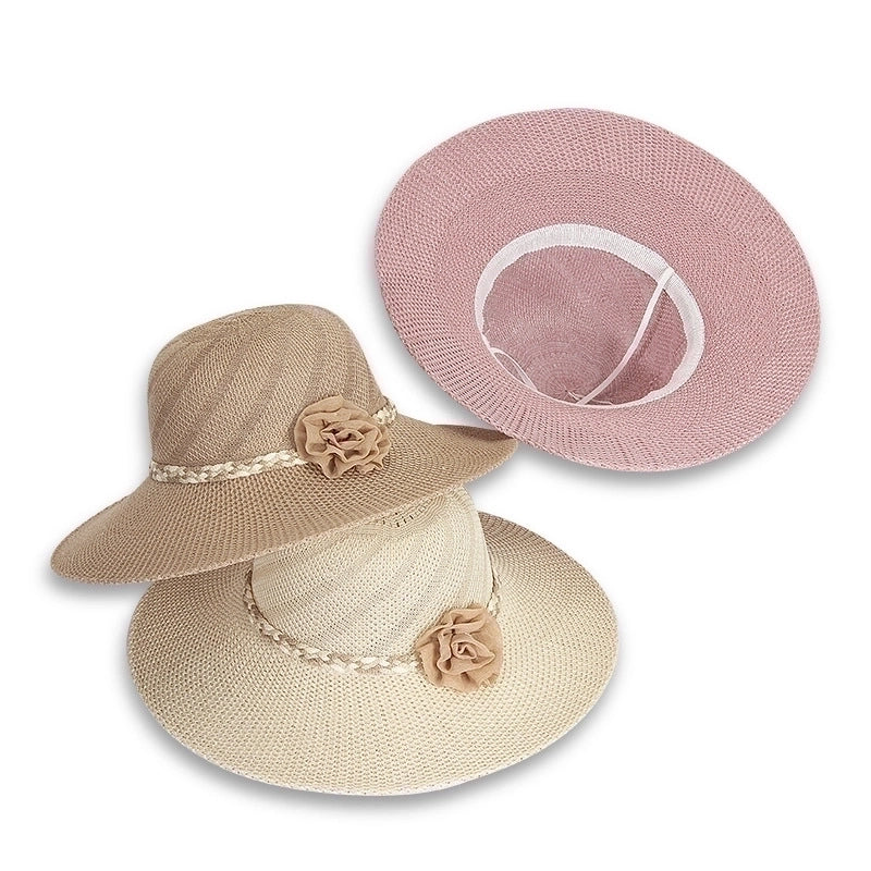 Women's Minimalist Flower Big Eaves Straw Hat