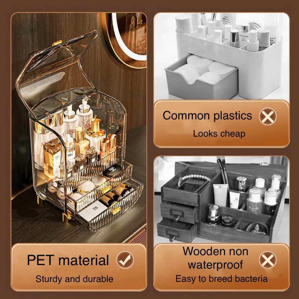 DESKTOP TRANSPARENT COSMETIC STORAGE BOX