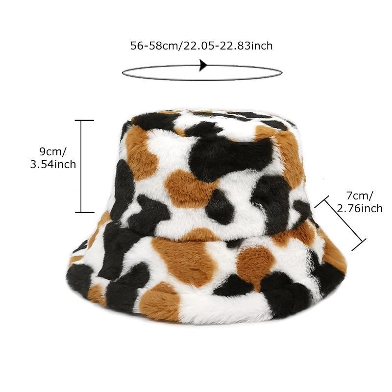 Women's Retro Color Block Big Eaves Bucket Hat