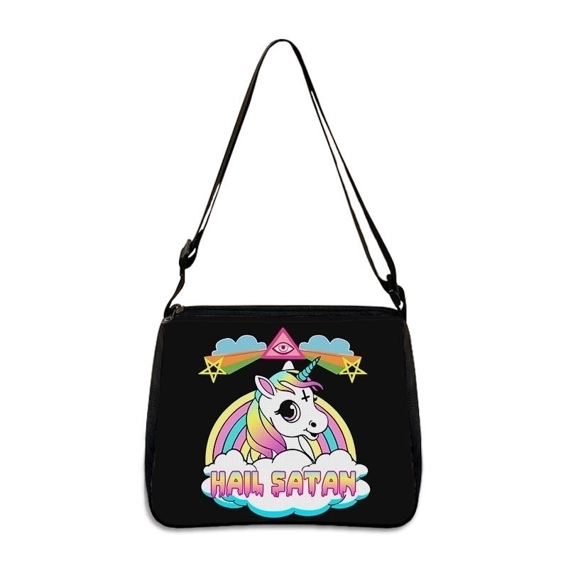 Women's Small All Seasons Polyester Cartoon Cat Vintage Style Square Zipper Underarm Bag