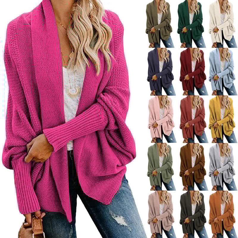 💕WOMEN'S BATWING CABLE KNITTED SLOUCHY OVERSIZED CARDIGAN SWEATER