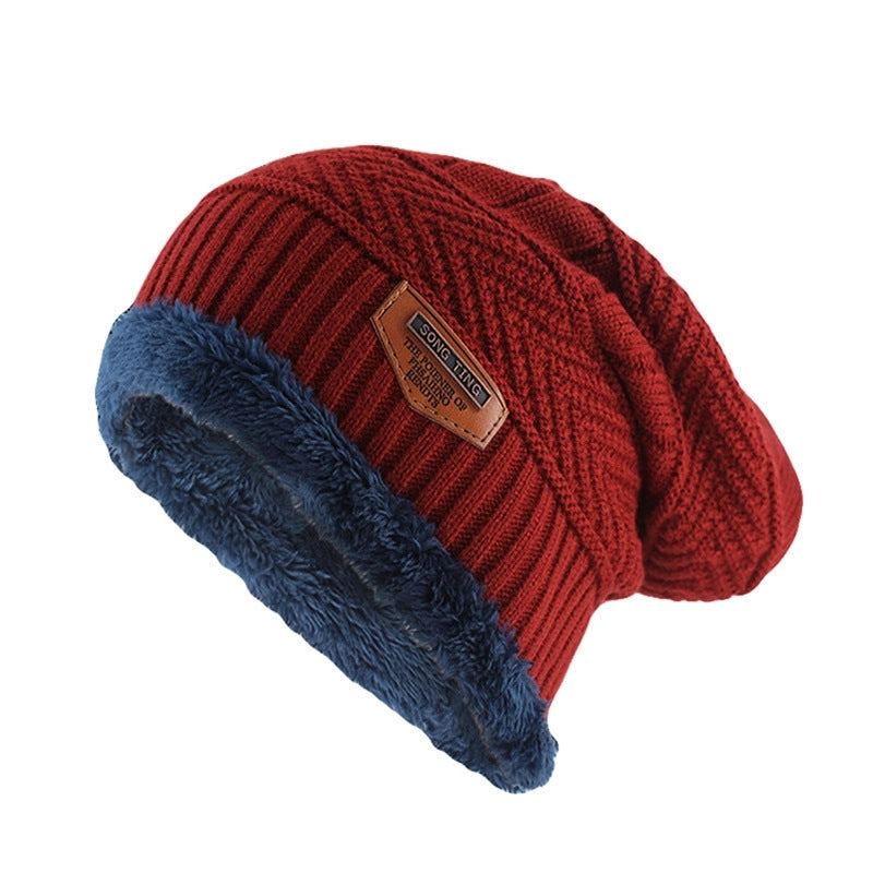 Autumn And Winter Men's And Women's Same Knitted Winter Hat Fleece-lined Thick Warm Pullover Hat Outdoor Ear Protection Casual Wool Hat