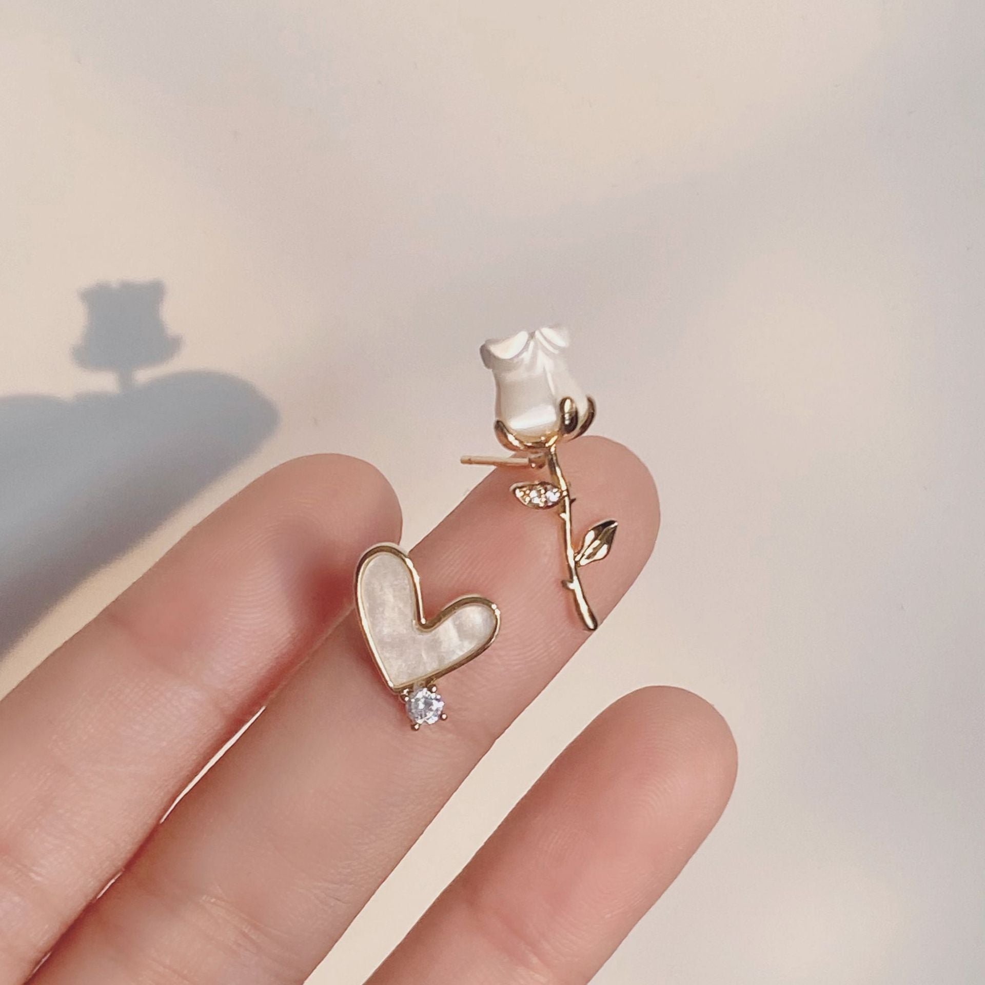 Flower and Heart Earrings