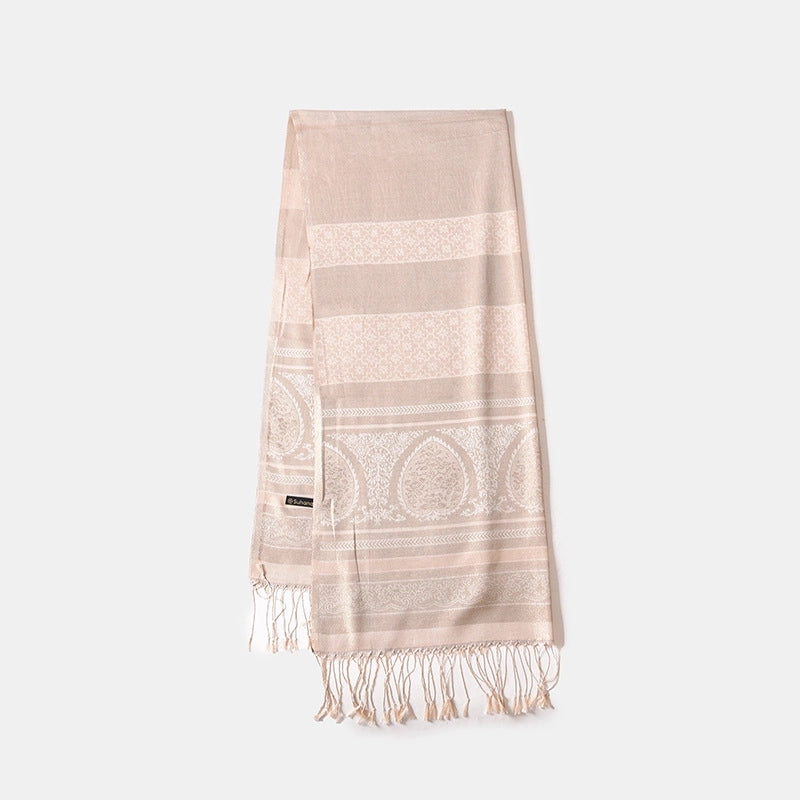 Women's Casual Classic Style Stripe Polyester Silk Scarf