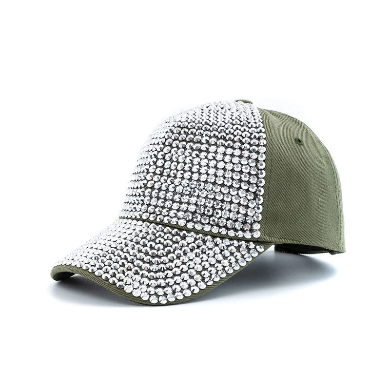 Women's Elegant Color Block Chain Curved Eaves Baseball Cap