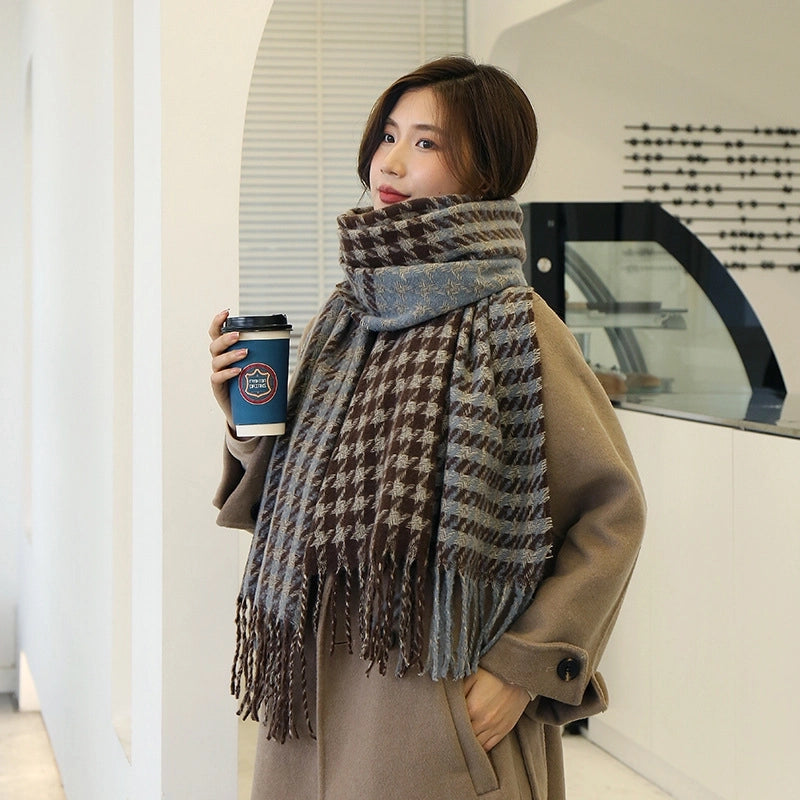 Women's Elegant Sweet Streetwear Imitation Cashmere Tassel Scarf