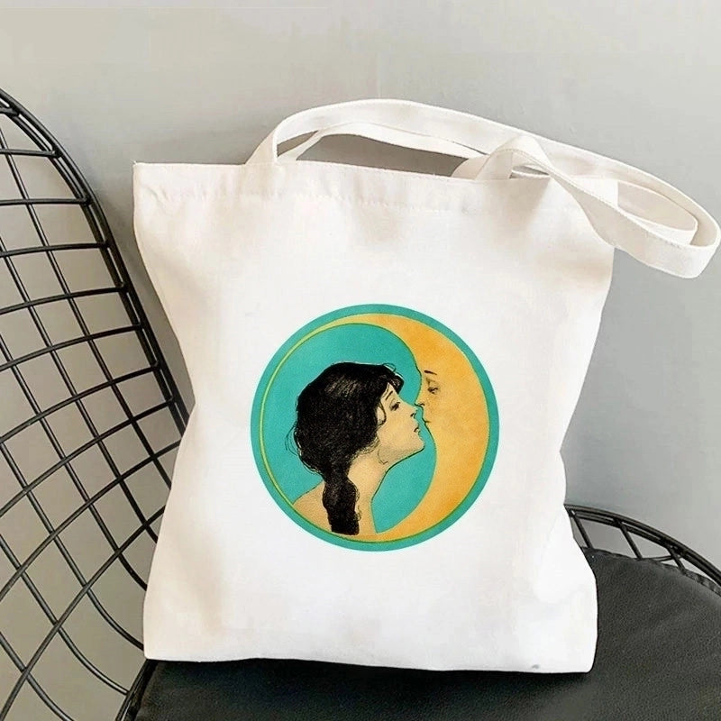 Women's Minimalist Sun Moon Shopping Bags