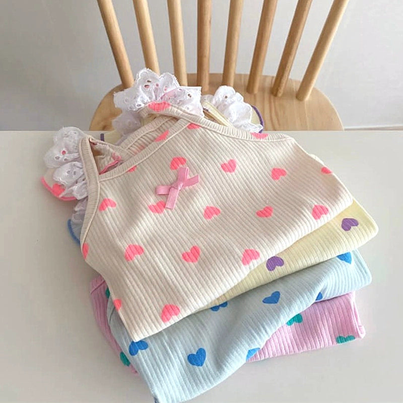 Little Heart Lace Sleeves Dog Cat Vest