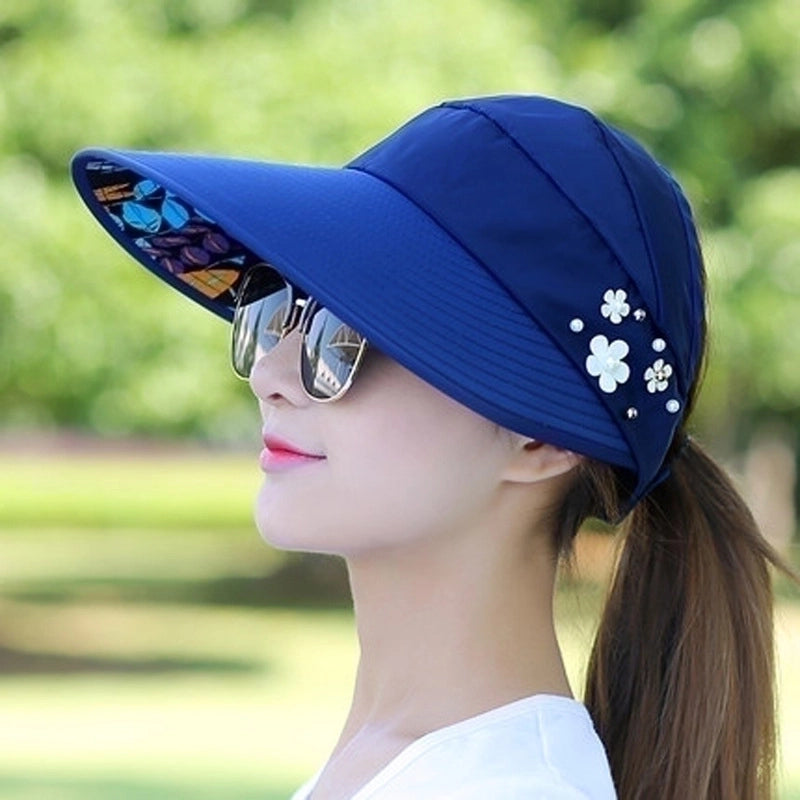 Women's Elegant Basic Minimalist Flower Big Eaves Sun Hat