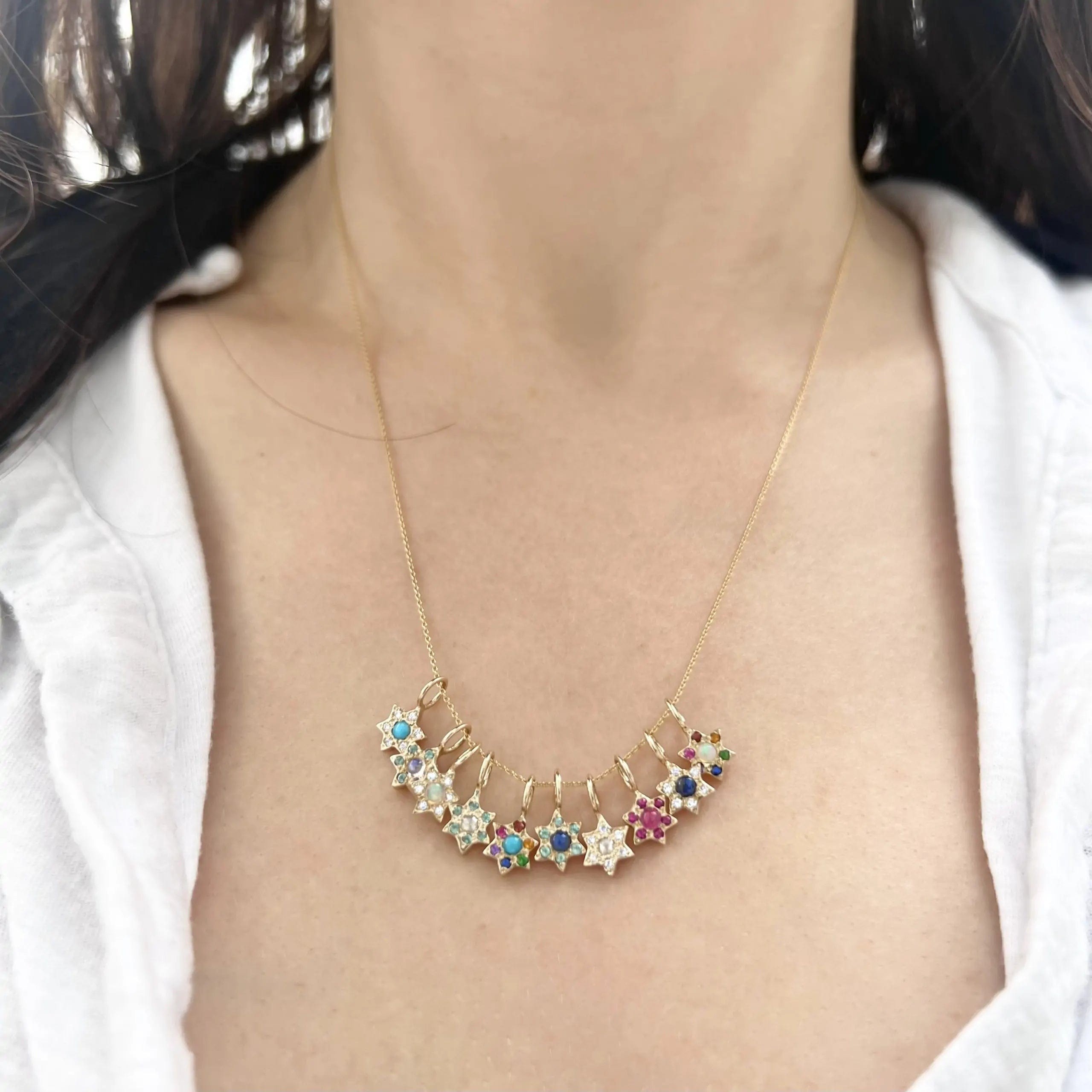 Custom Star of David Necklace - (Yellow. Rose or White Gold)
