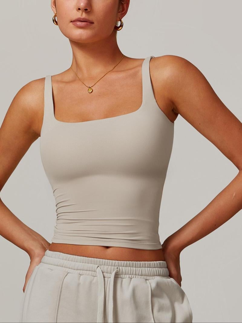 Women's Solid Color Sports Tank Top