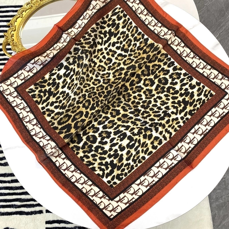 Women's Vintage Style Color Block Polyester Silk Scarf