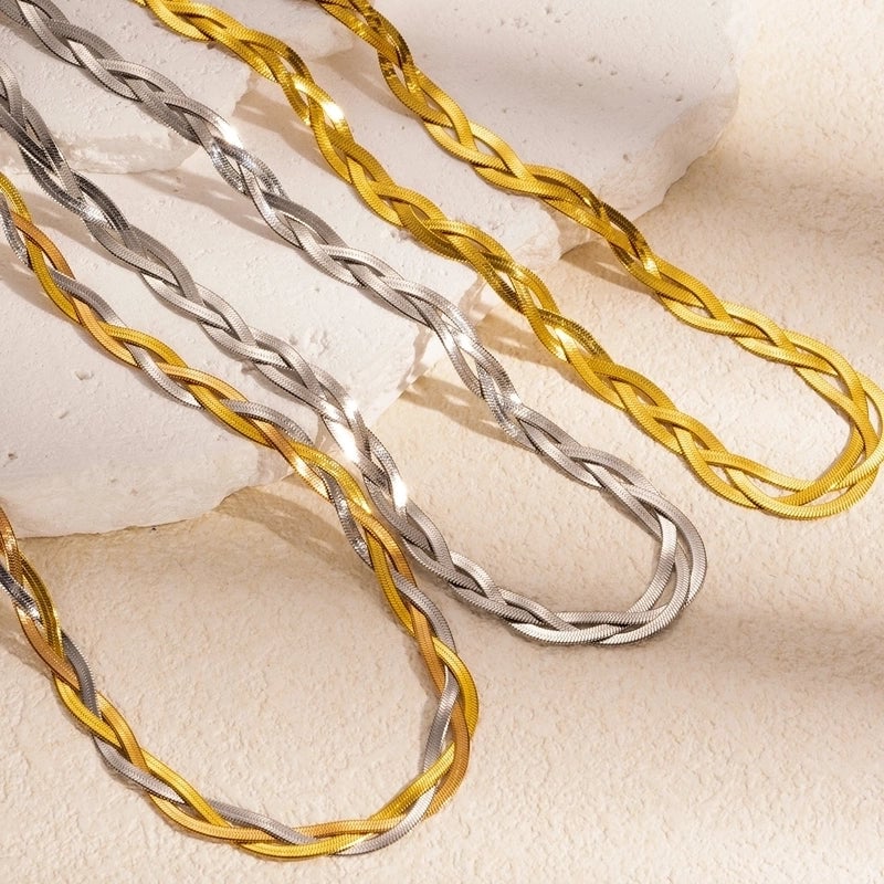 304 Stainless Steel 18K Gold Plated IG Style Modern Style Classic Style Solid Color Necklace