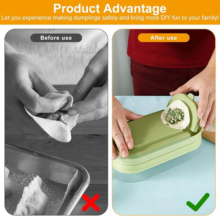 MULTIFUNCTIONAL DUMPLING MAKER MANUAL DOUGH PRESS MOLD PLASTIC STORAGE BOX FOR DUMPLINGS