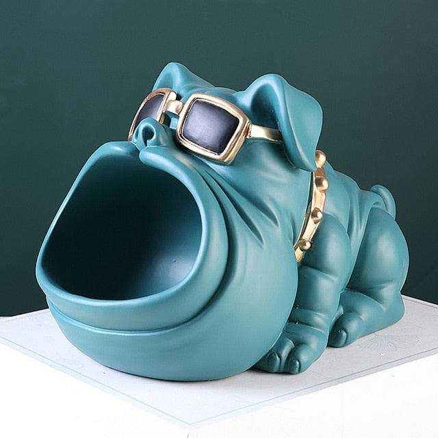 Bulldog Sculpture Storage Bin