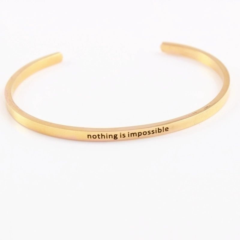 2 Pieces Casual Minimalist Letter 304 Stainless Steel Stainless Steel Bracelets In Bulk