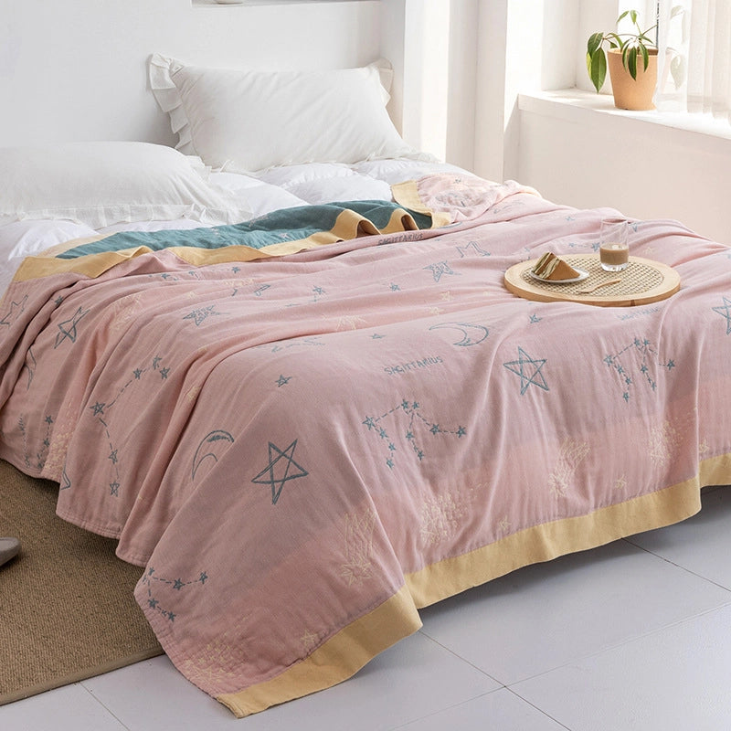 Towel Quilt Pure Cotton Five-Layer Gauze Towel Blanket Four Seasons Office Single Double Nap Blanket Quilt