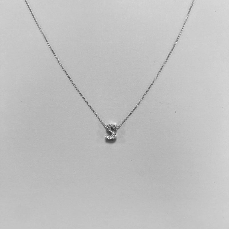 Minimalist Letter Copper Zircon Necklace In Bulk
