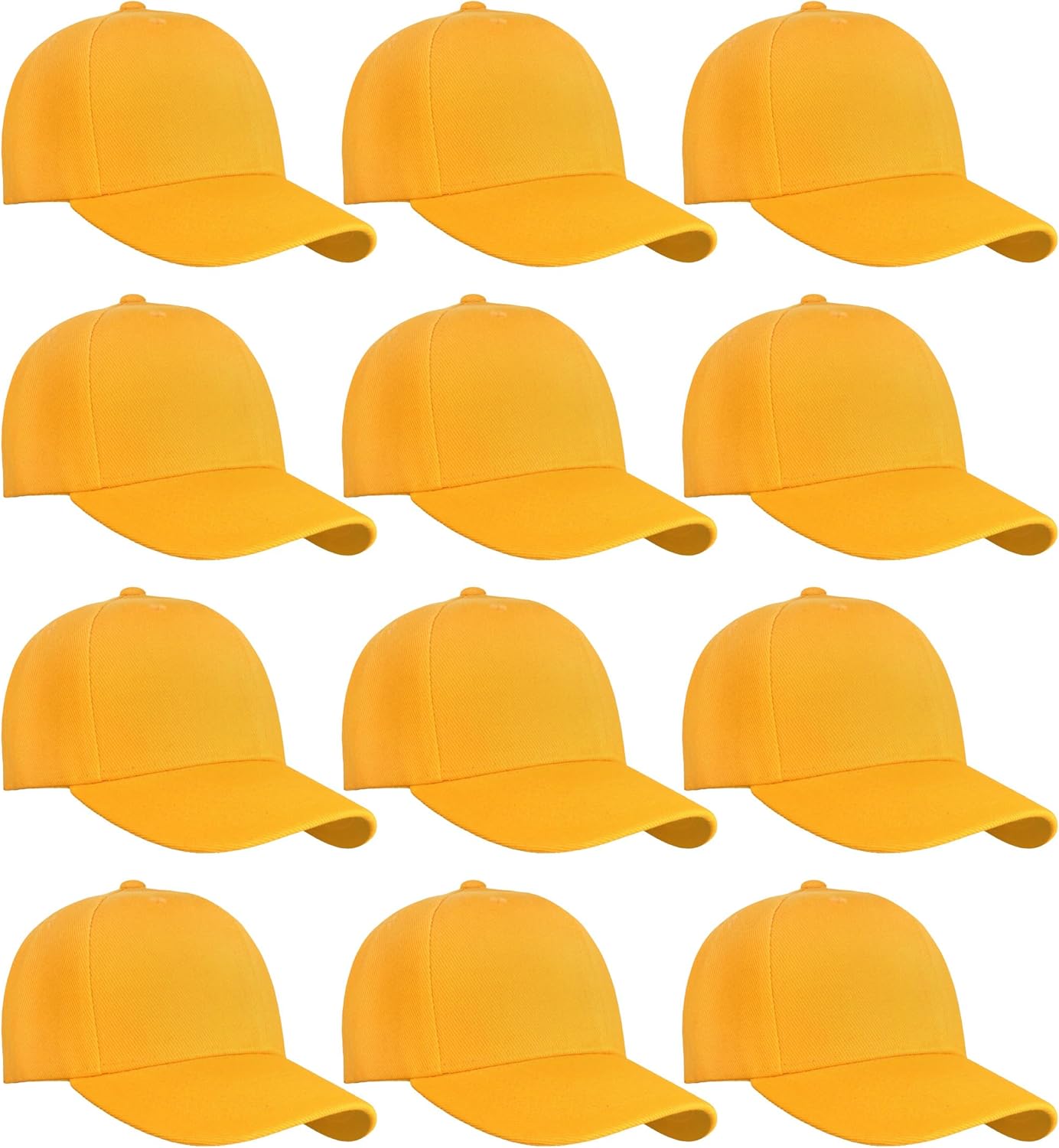 Falari Wholesale Bulk Lot 12-Pack Baseball Cap Adjustable Size Plain Blank Solid Color