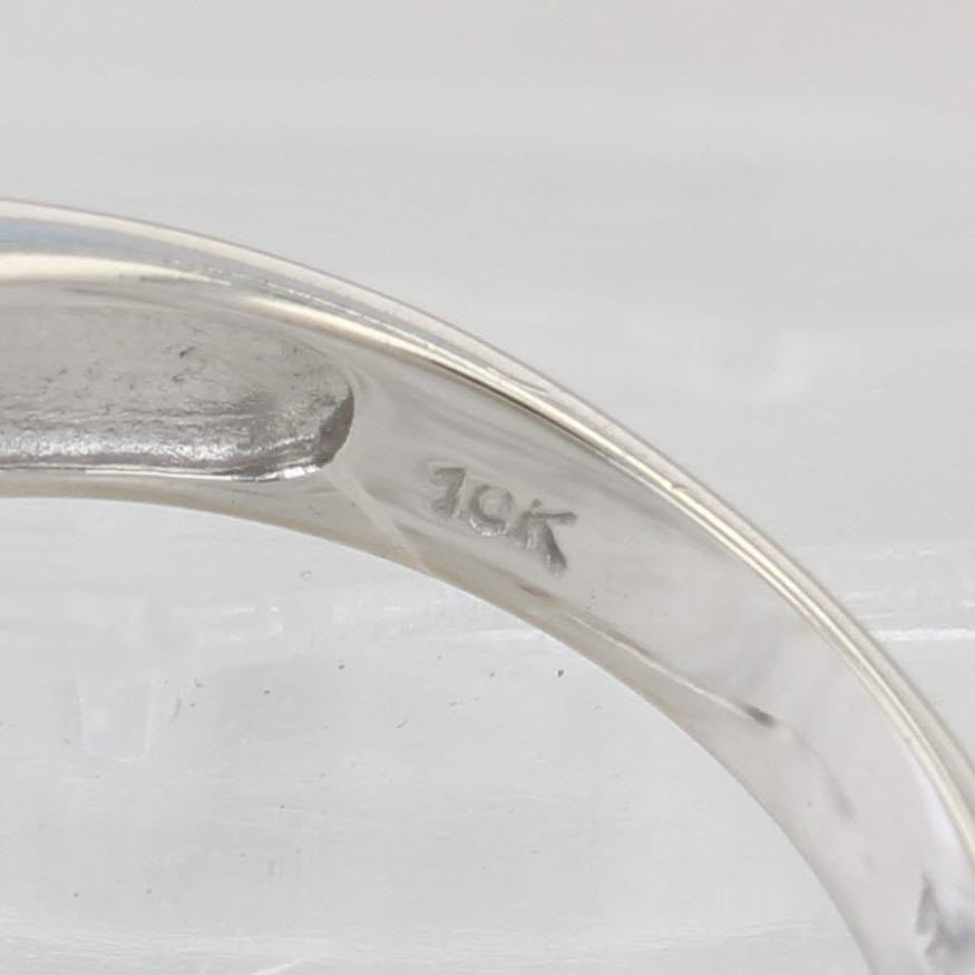 3.10ct Oval Blue Topaz Enamel Ring 10k White Gold Size 6