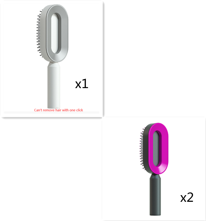 Self-cleaning hairbrush for women. One-button cleaning airbag to prevent hair loss