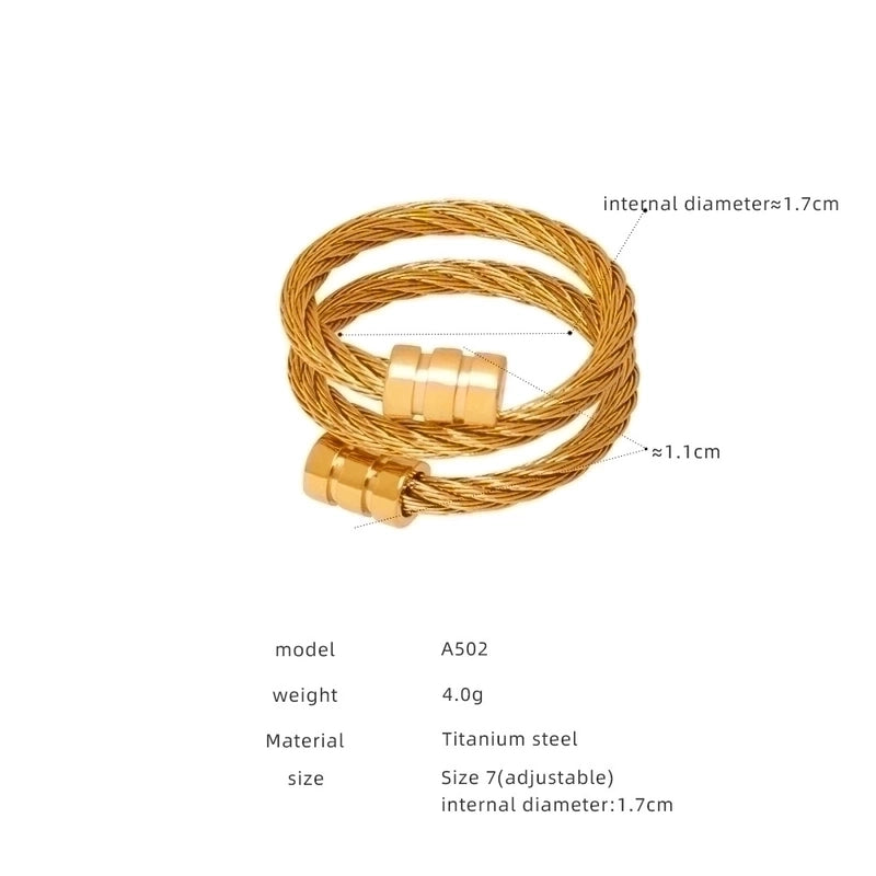 Minimalist Solid Color Titanium Steel Rhinestones 18K Gold Plated Plating Inlay Rings Bracelets