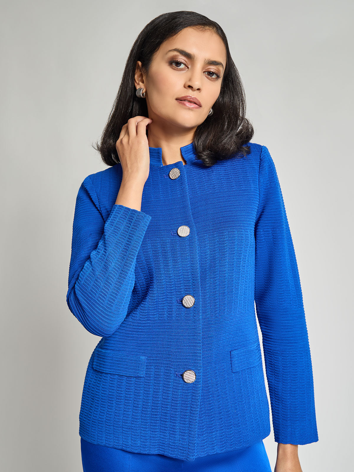 Tailored Tonal Ottoman Knit Jacket - Vanity Fit