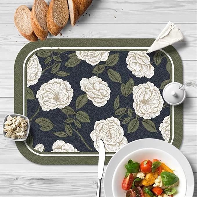 2pc Leather Placemats-Jasmin Flower(SA2405-262)