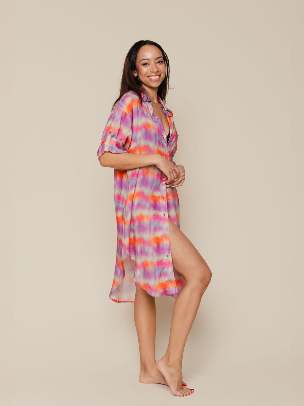Linen Blend Cover Up Dress in Agoura
