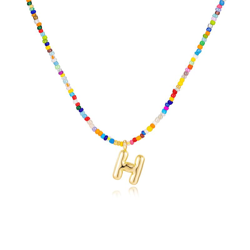 🌈 Letter Beaded Necklace for Women🔤A-Z