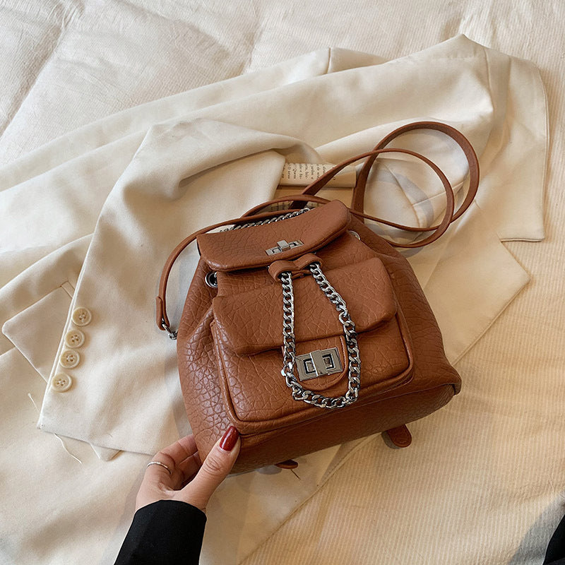 Diamond Pattern  Chain Small Backpack