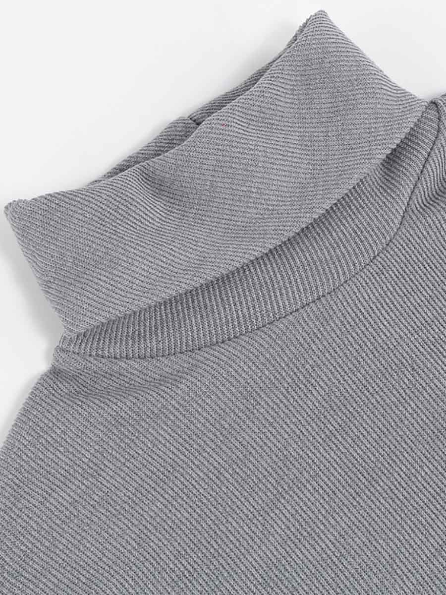 High Neck Lace-Up Knit Dress(4 colors)