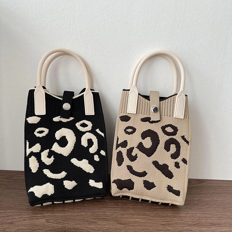 Women's Small Polyester Color Block Streetwear Square Lock Clasp Straw Bag
