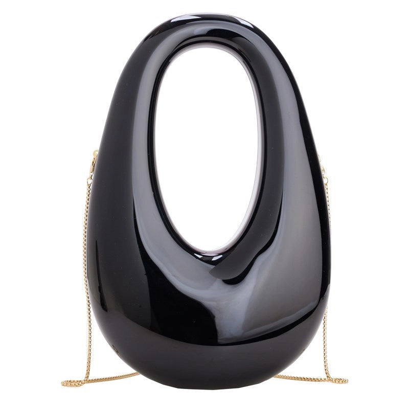 Women's Medium PVC Geometric Solid Color Streetwear Oval Magnetic Buckle Bucket Bag