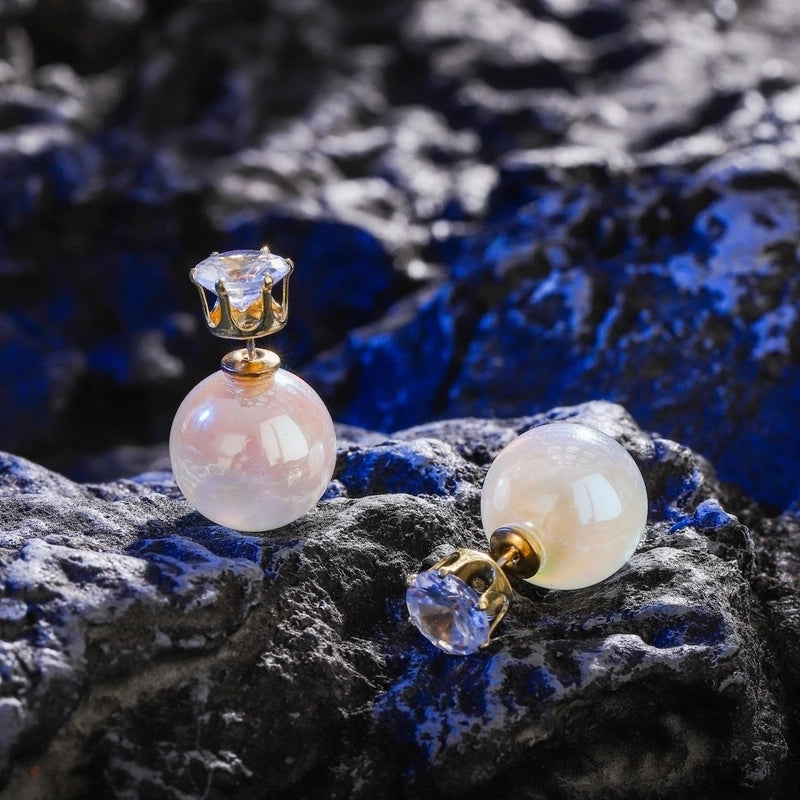 1 Pair Fashion Star Flower Imitation Pearl Alloy Inlay Rhinestones Women's Earrings