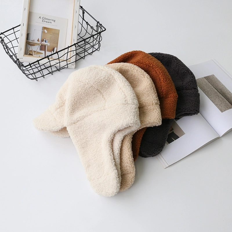 Hat Women's Autumn And Winter Baseball Cap Korean Style Japanese Style Cute Ear Protector Winter Plush Thickened Lei Feng Cap