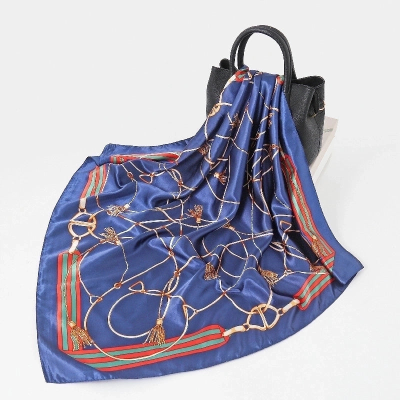 Spring Artificial Silk Women's Satin Scarf Printed All-matching Scarf 90 Large Kerchief Mother's Day Gift