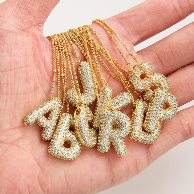 🔥Last Day 49% OFF-Diamond Bubble Letter Necklace