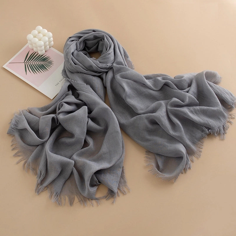 Spring And Summer New Solid Color Thin Scarf High Sense Female All-Matching Long Air Conditioning Shawl Sunscreen Scarf Scarf