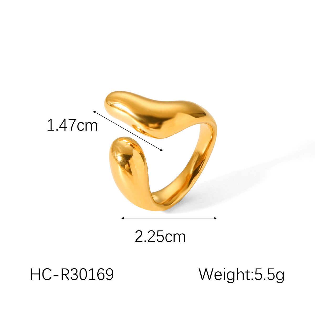 Processing Custom Hand Jewelry Geometric Stainless Steel Open Ring Female Titanium Steel Ring