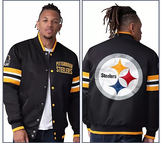 🔥Buy 2 for only $55🎁Buy 2 Get 2 Free🏈NFL Starter Satin Twill Snap Front Jacket