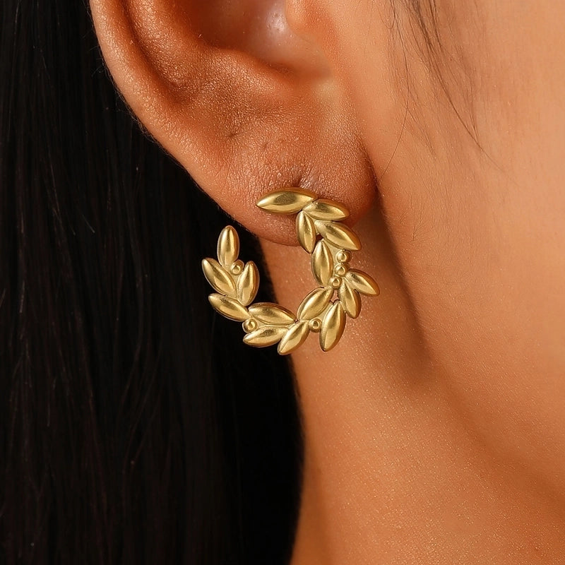 1 Pair Retro Minimalist Commute Geometric 304 Stainless Steel 18K Gold Plated Ear Studs
