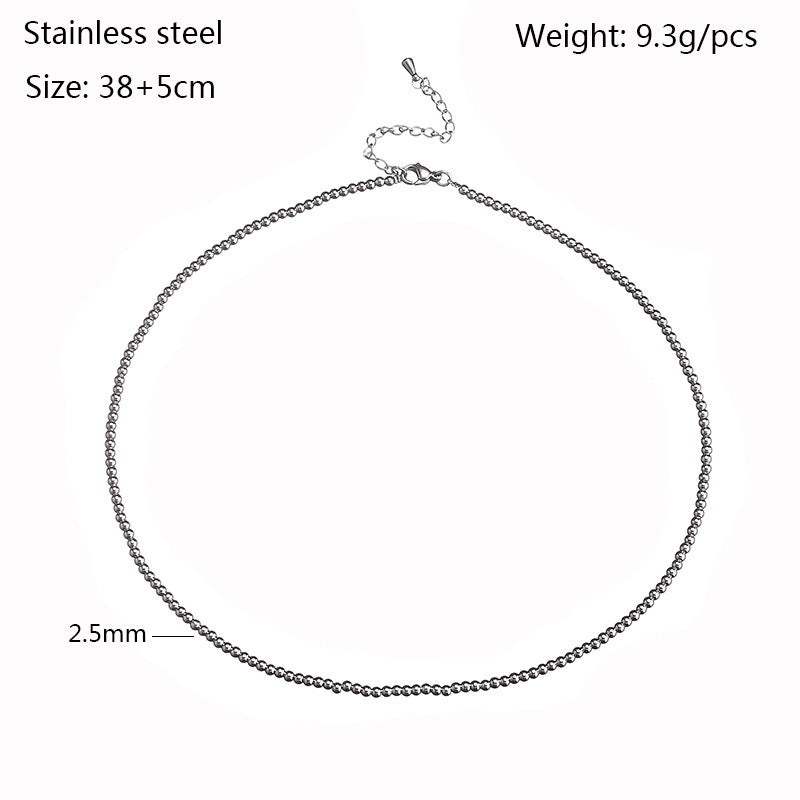 Modern Style Round Stainless Steel Necklace